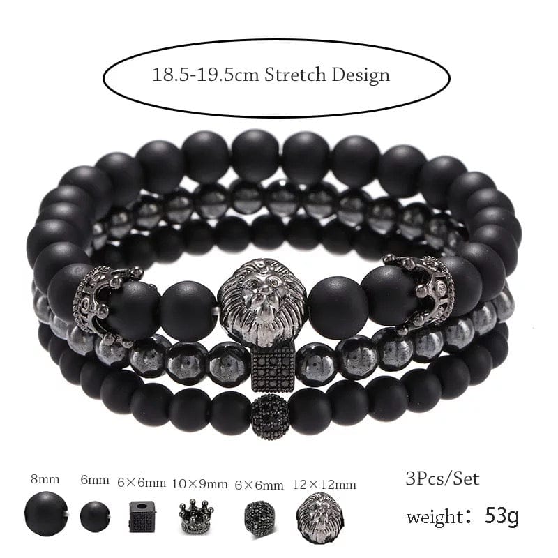 Luxor Men's 3 Pc Beaded Bracelet Set